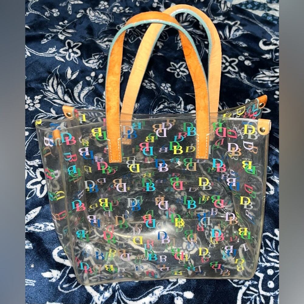 Vintage DOONEY & BOURKE Signature DB Small Clear Lunch Mini Tote - Picture 2 of 8